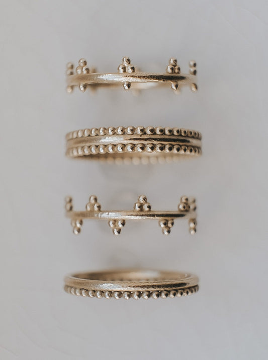 Four 'Crown Ring' stack