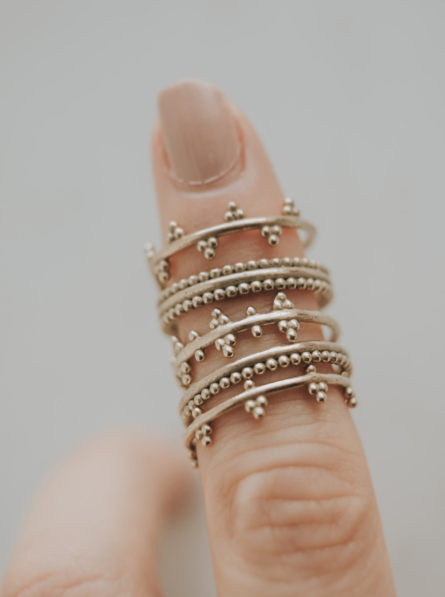 Four 'Crown Ring' stack